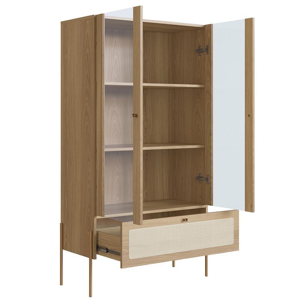 Cristaleira 2 Portas De Vidro Pé Metal Arlo A10 Hanover-dourado - Mpozenato - 5