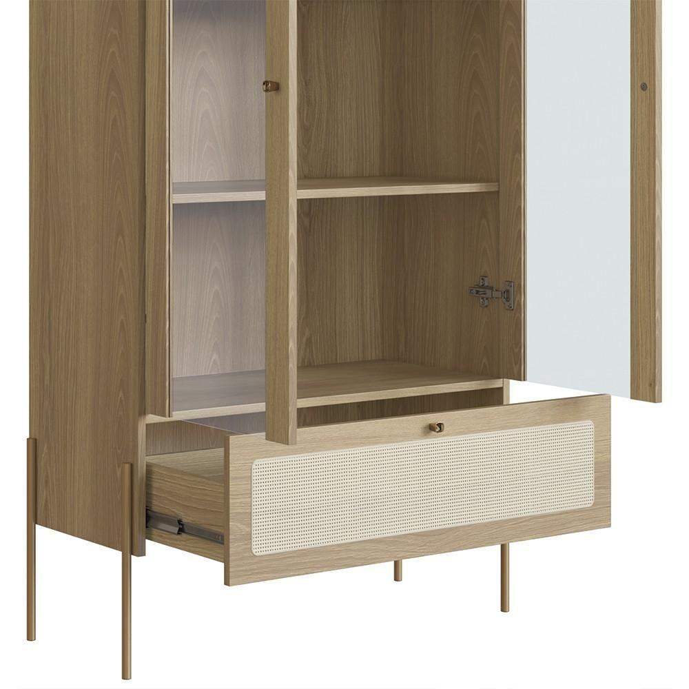 Cristaleira 2 Portas De Vidro Pé Metal Arlo A10 Hanover-dourado - Mpozenato - 7