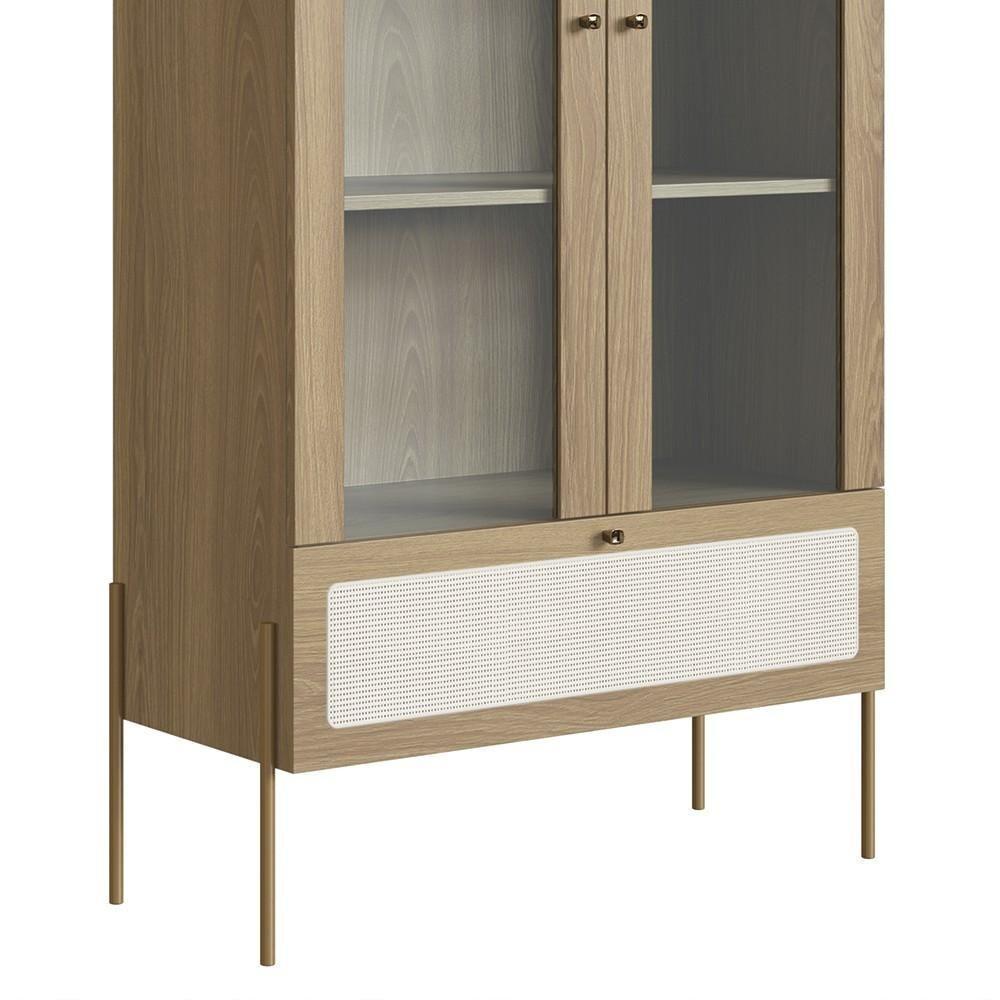 Cristaleira 2 Portas De Vidro Pé Metal Arlo A10 Hanover-dourado - Mpozenato - 8