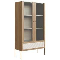 Cristaleira 2 Portas De Vidro Pé Metal Arlo A10 Hanover-dourado - Mpozenato - 1