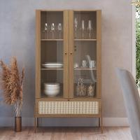 Cristaleira 2 Portas De Vidro Pé Metal Arlo A10 Hanover-dourado - Mpozenato - 2