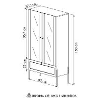 Cristaleira 2 Portas De Vidro Pé Metal Arlo A10 Hanover-dourado - Mpozenato