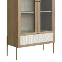 Cristaleira 2 Portas De Vidro Pé Metal Arlo A10 Hanover-dourado - Mpozenato - 8