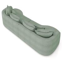 Sofá 3 Lugares 210cm Orgânico Quito K04 Bouclê Verde - Mpozenato - 5