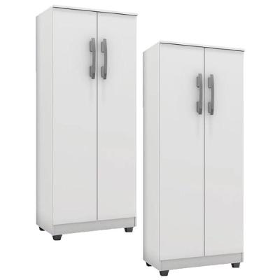 Kit 2 Armários Organizador Multiuso Rosana 2 Portas Branco - Ajl Móveis