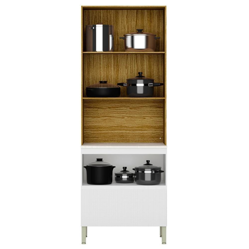 Paneleiro De Cozinha Torre Quente Minsk K02 Branco-freijó - Mpozenato - 5