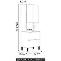 Paneleiro De Cozinha Torre Quente Minsk K02 Branco-freijó - Mpozenato