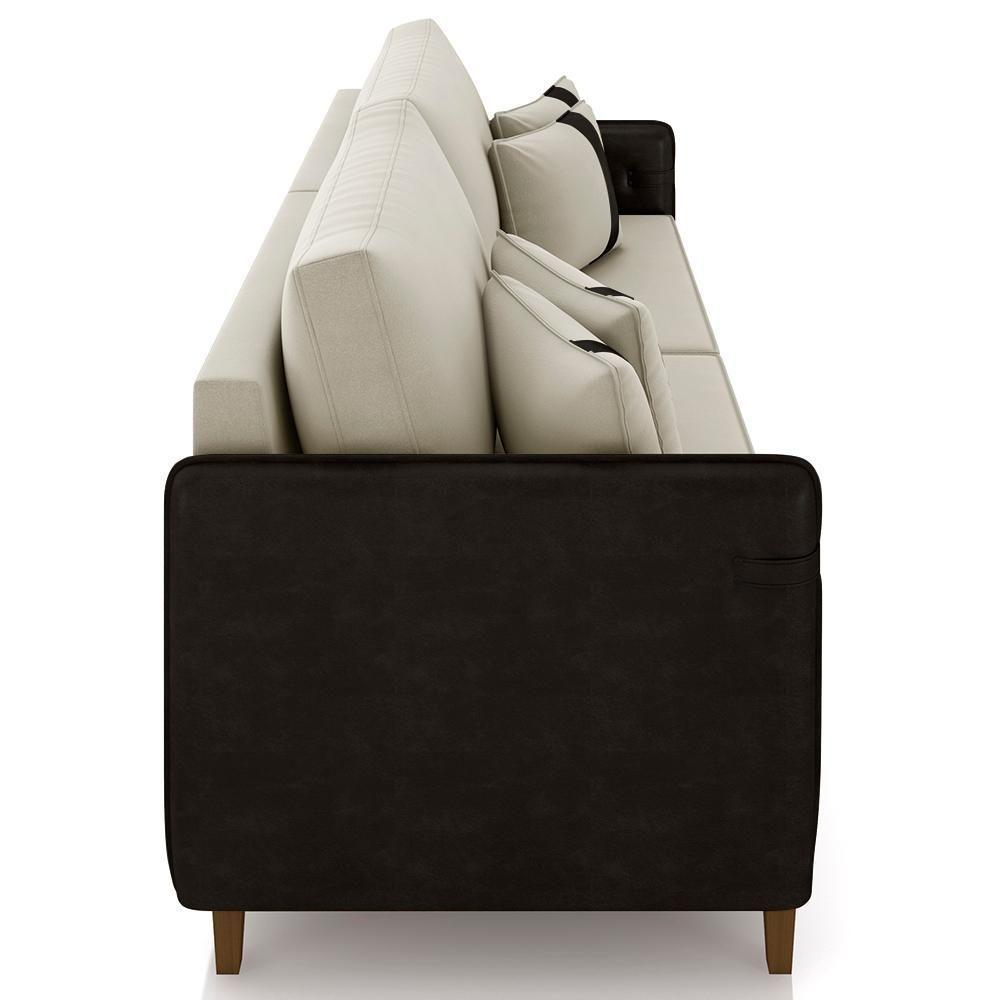 Sofá 2 Lugares Living 172cm Zoe K04 Veludo Bege-preto - Mpozenato - 6