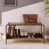 Sapateira Banco Para Hall De Entrada Industrial 1 Prateleira Vermont-preto - Artesano - 2