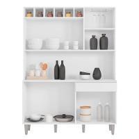 Kit Cozinha Compacta 130cm Com 6 Portas E 1 Gaveta Alice Branco - Ajl Móveis - 5