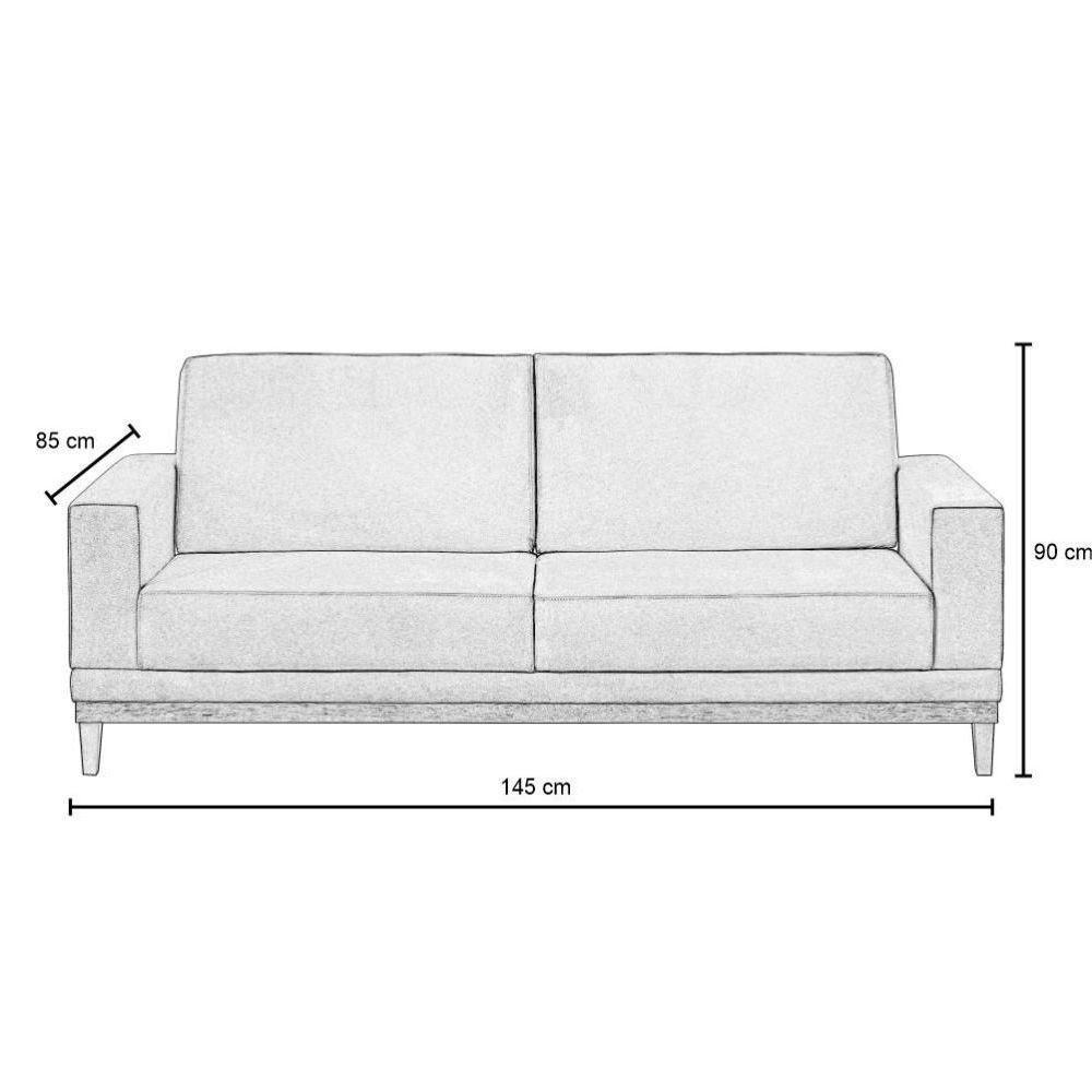 Sofá Living 145cm 2 Lugares Kayrós D05 Suede Cinza - Mpozenato - 4