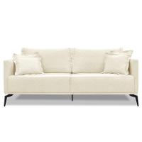 Sofá 3 Lugares 200cm Pés De Metal Vecchia S06 Linho Pérola - Mpozenato - 5