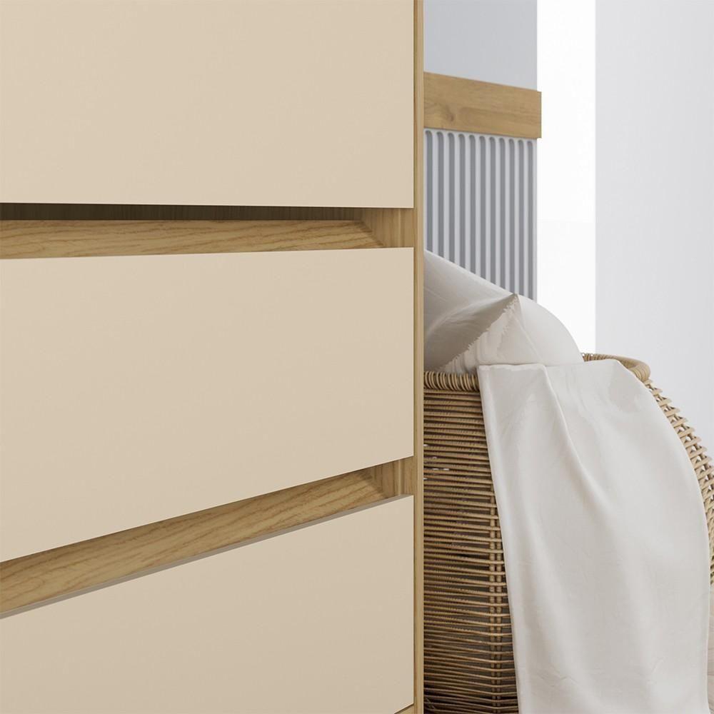 Cômoda Para Quarto 3 Gavetas 90cm Califórnia Carvalho-off White - Incorplac - 9
