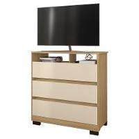 Cômoda Para Quarto 3 Gavetas 90cm Califórnia Carvalho-off White - Incorplac - 1