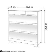 Cômoda Para Quarto 3 Gavetas 90cm Califórnia Carvalho-off White - Incorplac
