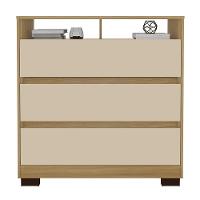 Cômoda Para Quarto 3 Gavetas 90cm Califórnia Carvalho-off White - Incorplac - 5