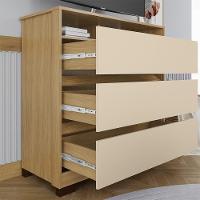 Cômoda Para Quarto 3 Gavetas 90cm Califórnia Carvalho-off White - Incorplac - 6