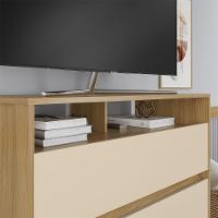 Cômoda Para Quarto 3 Gavetas 90cm Califórnia Carvalho-off White - Incorplac - 8