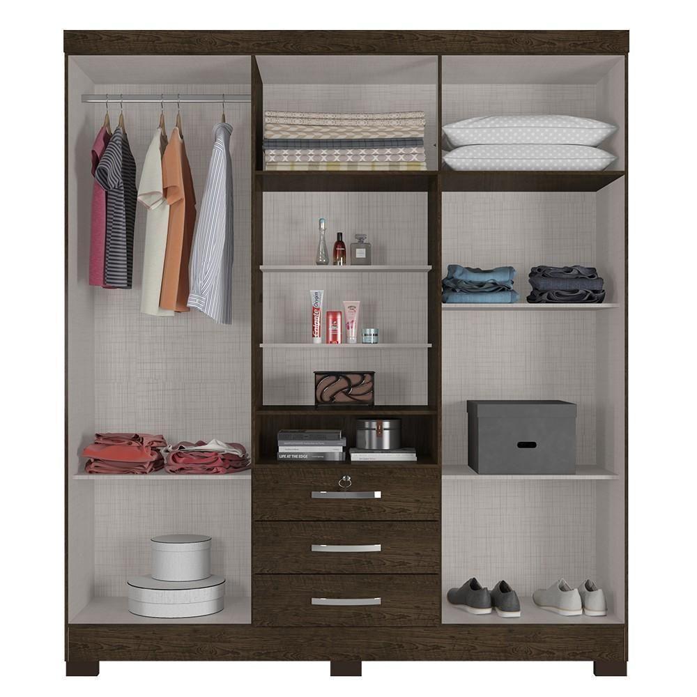 Guarda Roupa Casal Com Espelho 6 Portas Reino Unido Malbec - Incorplac - 7
