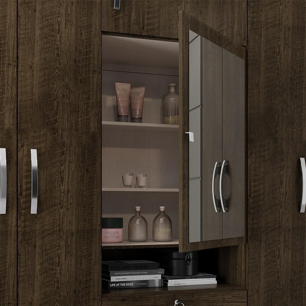 Guarda Roupa Casal Com Espelho 6 Portas Reino Unido Malbec - Incorplac - 9