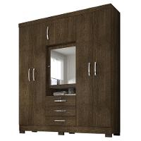 Guarda Roupa Casal Com Espelho 6 Portas Reino Unido Malbec - Incorplac - 1