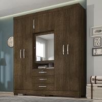 Guarda Roupa Casal Com Espelho 6 Portas Reino Unido Malbec - Incorplac - 3