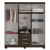 Guarda Roupa Casal Com Espelho 6 Portas Reino Unido Malbec - Incorplac - 7
