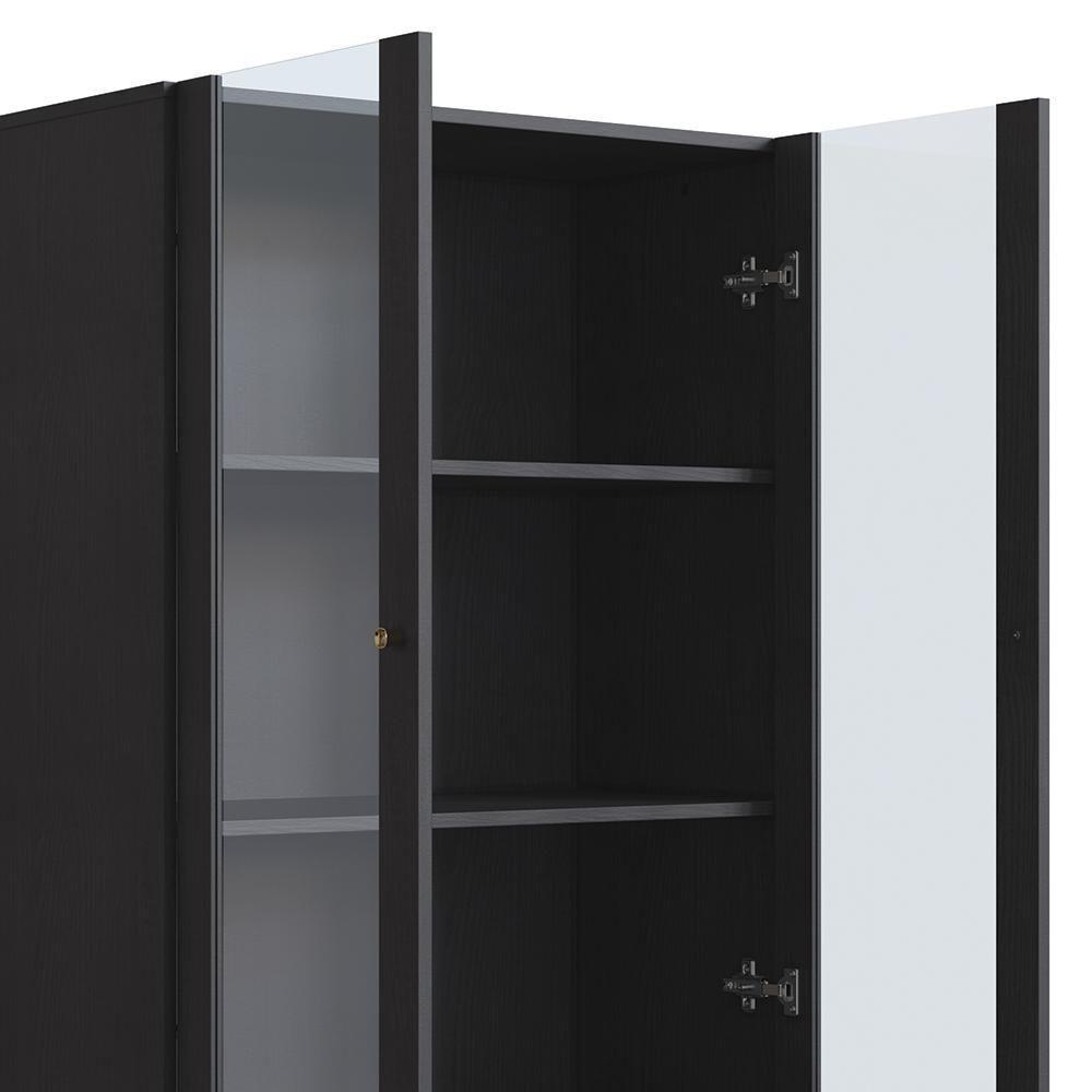 Cristaleira 2 Portas De Vidro Pé Metal Arlo A10 Nero-dourado - Mpozenato - 6