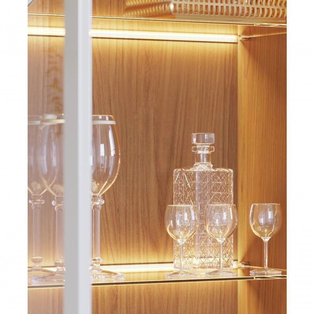 Cristaleira Adega 2 Portas 1 Gaveta Tijuca C05 Off White-freijó - Mpozenato - 5