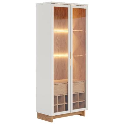 Cristaleira Adega 2 Portas 1 Gaveta Tijuca C05 Off White-freijó - Mpozenato