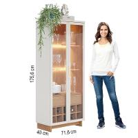 Cristaleira Adega 2 Portas 1 Gaveta Tijuca C05 Off White-freijó - Mpozenato