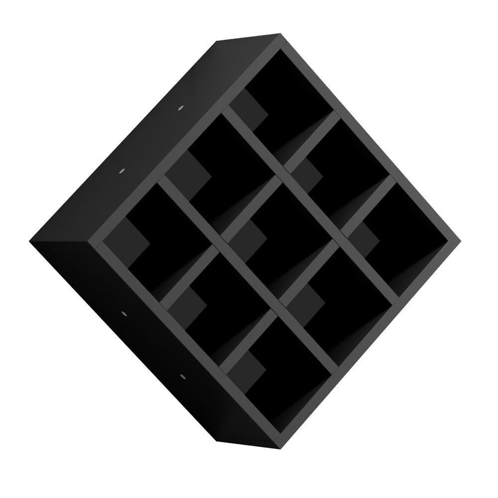 Nicho De Parede Porta Toalha Para Salão Barbearia 9 Divisões Preto - Ajl Móveis - 1