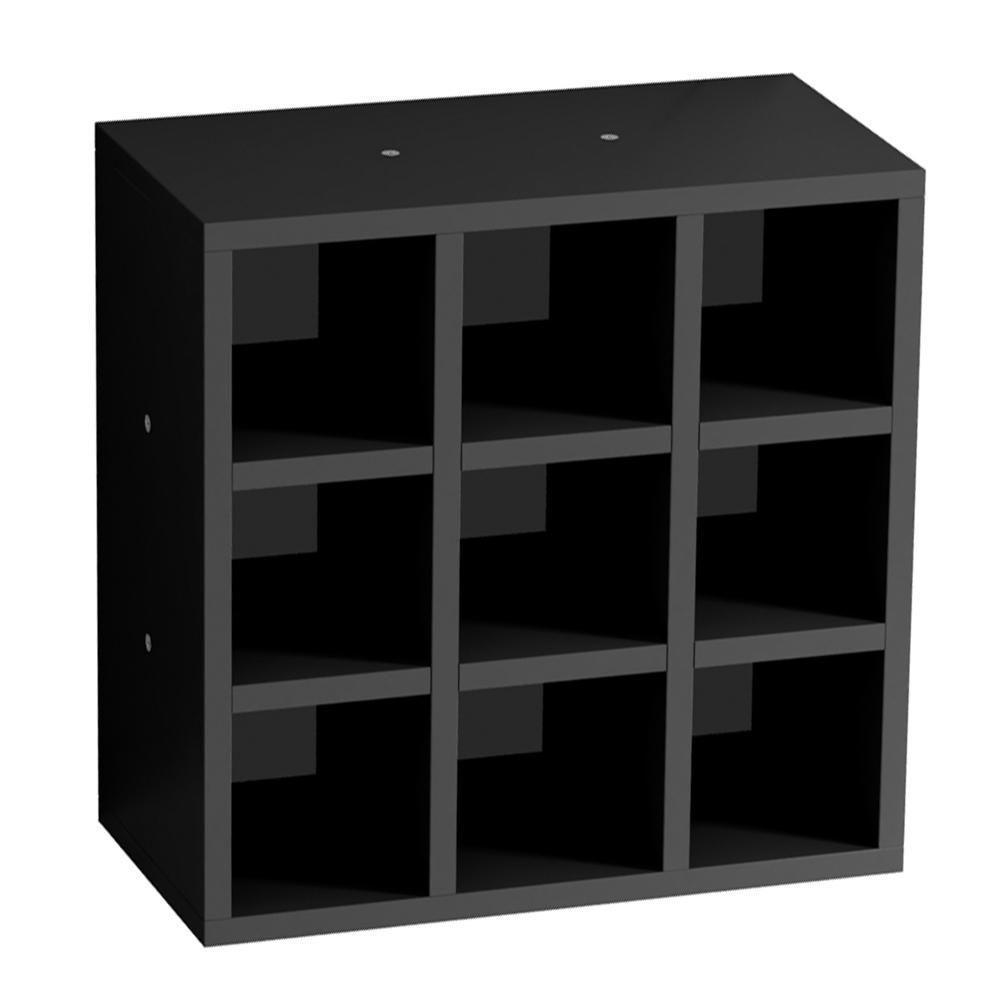 Nicho De Parede Porta Toalha Para Salão Barbearia 9 Divisões Preto - Ajl Móveis - 3