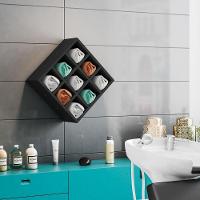 Nicho De Parede Porta Toalha Para Salão Barbearia 9 Divisões Preto - Ajl Móveis - 2