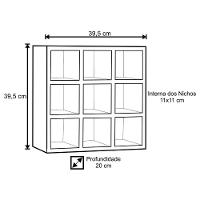 Nicho De Parede Porta Toalha Para Salão Barbearia 9 Divisões Preto - Ajl Móveis - 6