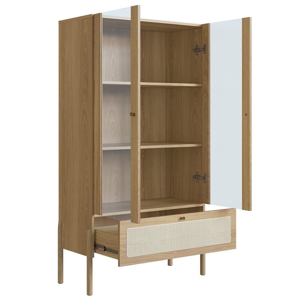 Cristaleira 2 Portas De Vidro Pés Madeira Arlo A10 Hanover - Mpozenato - 5