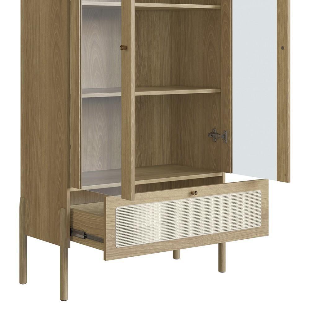 Cristaleira 2 Portas De Vidro Pés Madeira Arlo A10 Hanover - Mpozenato - 7