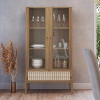 Cristaleira 2 Portas De Vidro Pés Madeira Arlo A10 Hanover - Mpozenato - 2