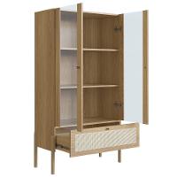 Cristaleira 2 Portas De Vidro Pés Madeira Arlo A10 Hanover - Mpozenato - 5