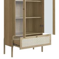 Cristaleira 2 Portas De Vidro Pés Madeira Arlo A10 Hanover - Mpozenato - 7