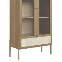 Cristaleira 2 Portas De Vidro Pés Madeira Arlo A10 Hanover - Mpozenato - 8