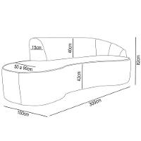 Sofá Living 4 Lugares 300cm Braço Direito Mozart D06 Sintético Branco - Mpozenato