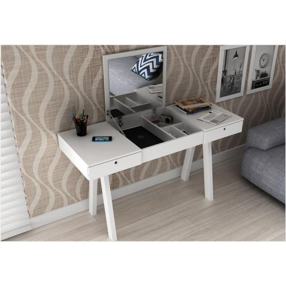 Penteadeira Com Espelho E 02 Gavetas Pe2002 Branco - Tecno Mobili - 3