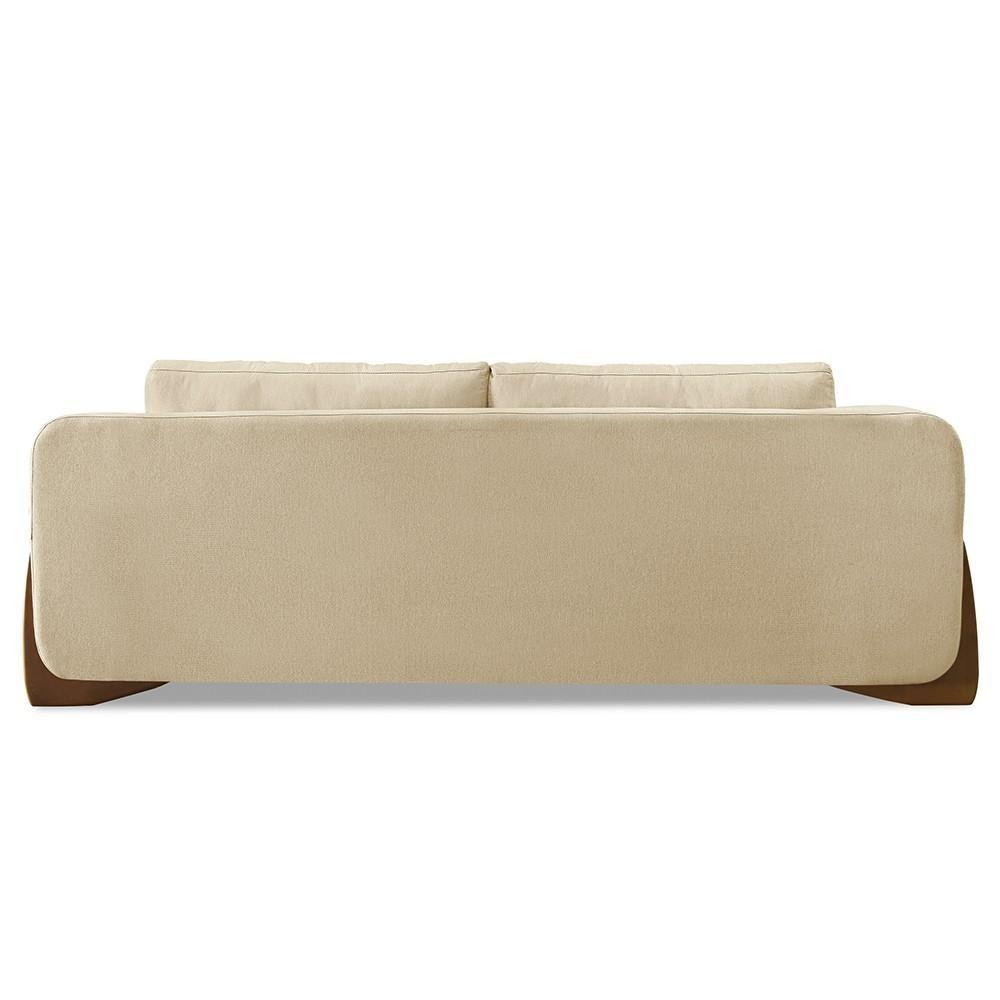 Sofá 2 Lugares Base De Madeira 160cm Izzy S06 Linho Dourado - Mpozenato - 6