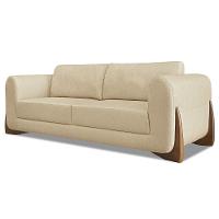 Sofá 2 Lugares Base De Madeira 160cm Izzy S06 Linho Dourado - Mpozenato - 1