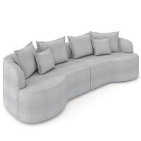 Sofá 3 Lugares 230cm Orgânico Quito K04 Boucle Cinza - Mpozenato - 1