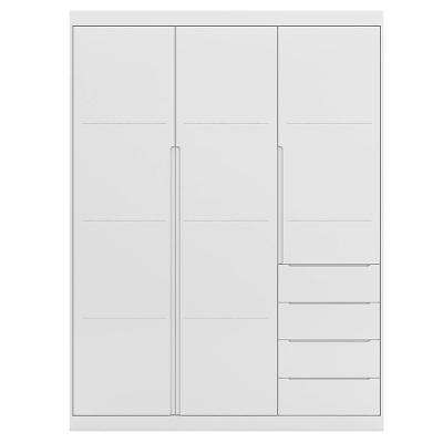 Guarda Roupa Infantil 3 Portas 4 Gavetas Pérola Branco - Phoenix