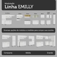 Kit Com Armário Aéreo E Balcão 64cm Madesa Emilly Branco - 10