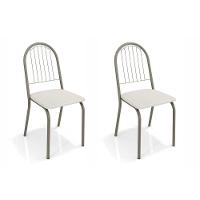 Cadeira Sala de Jantar Noruega 2C077NK Kit 2 Un Níquel/Courano Branco - Kappesberg - 1