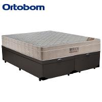Cama Box Baú King Sintético Bipartido + Colchão Ortobom Airtech Molas Ensacadas 193x203x65 Marrom - 6